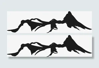 简笔画山脉png图免抠