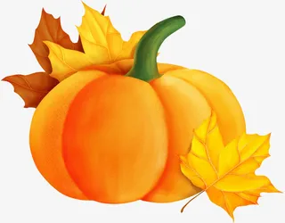 原创秋天枫叶南瓜免抠