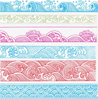 国潮风浪花素材免抠