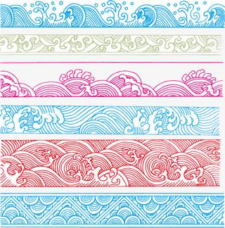 国潮风浪花素材免抠