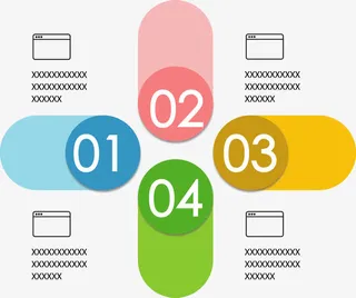 清新色块分类标签免抠
