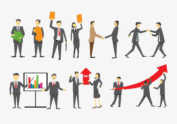 箭头公务人员免抠