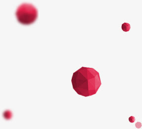红色卡通立体设计六边形免抠