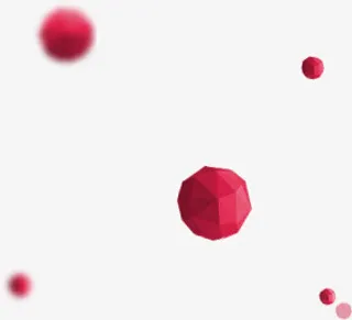 红色卡通立体设计六边形免抠