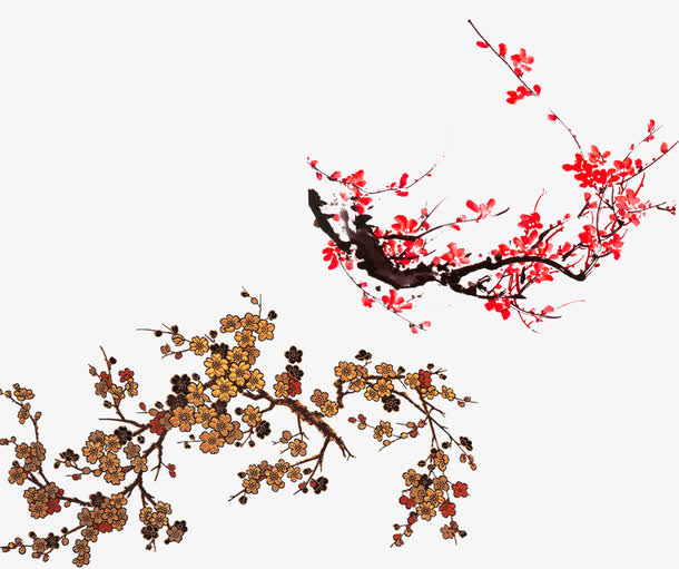 水墨梅花免抠