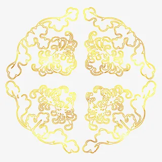 中国风传统花纹烫金图案免抠图免抠