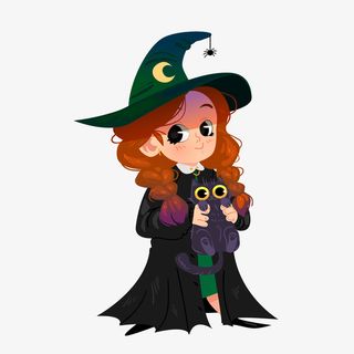 万圣节卡通女巫矢量图免抠