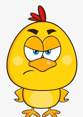 卡通形象人物小鸡沮丧干瞪眼矢量免抠
