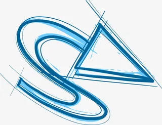 手绘蓝色箭头免抠