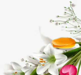 彩色卡通花朵植物母亲节装饰免抠