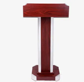 银色边框的主讲台免抠