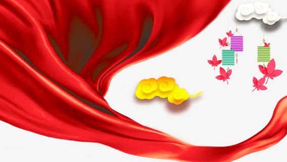 红色布素材免抠