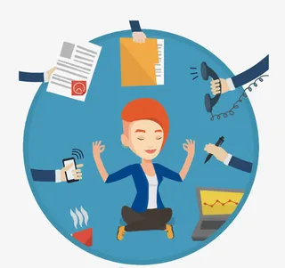 矢量工作繁忙调解心态免抠