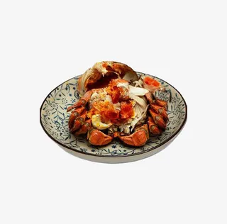 一盘做好的螃蟹免抠