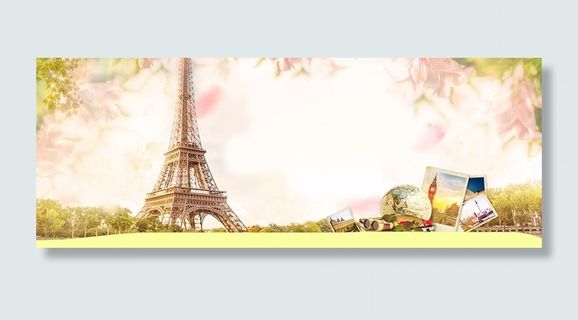 春天出境游轮播海报　高清