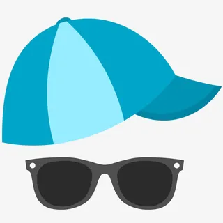 矢量卡通旅游必备帽子太阳镜免抠