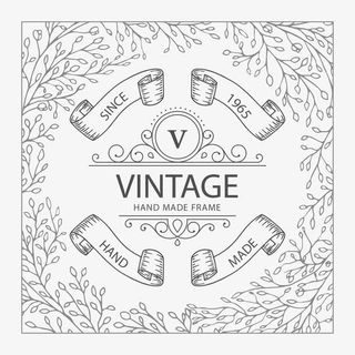 黑白相间的手工制作框架 i免抠