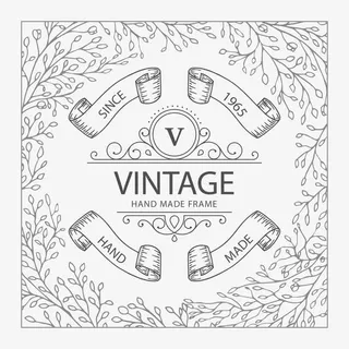 黑白相间的手工制作框架 i免抠