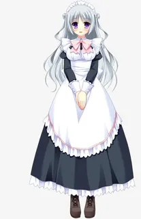 白色女仆裙女孩免抠