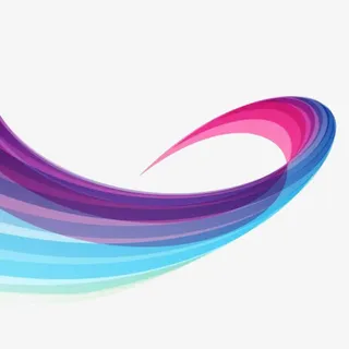 彩色弯曲线条免抠