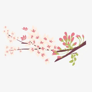 春天花开植物花卉花环海棠花矢量免抠