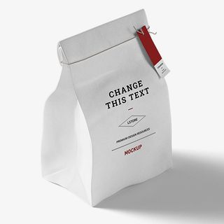 白色简约装饰纸袋装饰图免抠