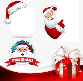 矢量圣诞老人与展板素材免抠