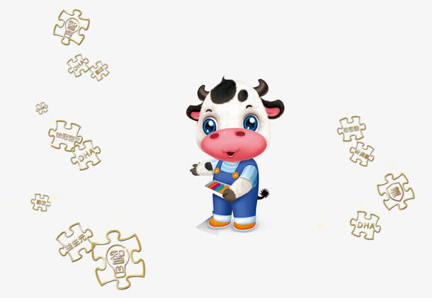 卡通奶牛图案免抠