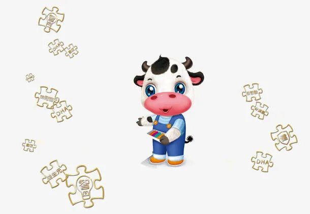 卡通奶牛图案免抠