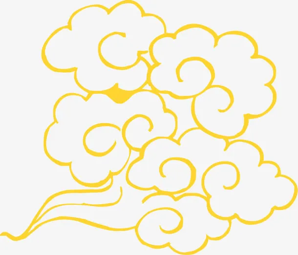 卡通素材底纹素描 祥云免抠