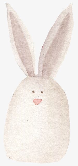 白色手绘兔子动物免抠