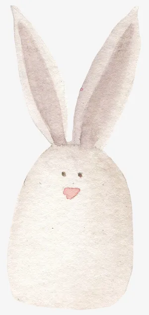 白色手绘兔子动物免抠