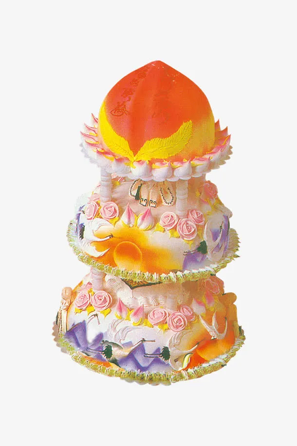 祝寿多层蛋糕免抠