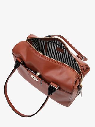 凯特·丝蓓黄色真皮手提包免抠