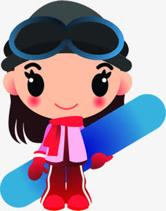 手绘潜水女孩人物免抠