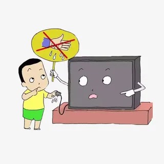 潮湿的手不能拿电器警示图免抠