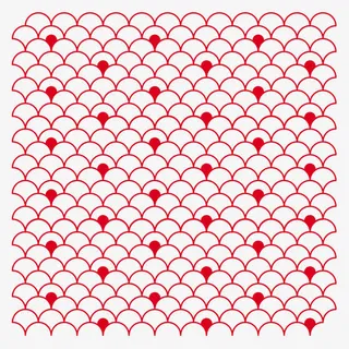 红色中国风波浪边框纹理免抠