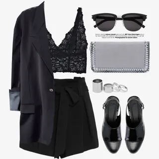 黑色女装搭配免抠