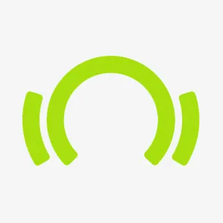 简洁柠檬绿戴耳机小人线条免抠