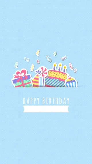 小清新卡通贺卡H5背景高清