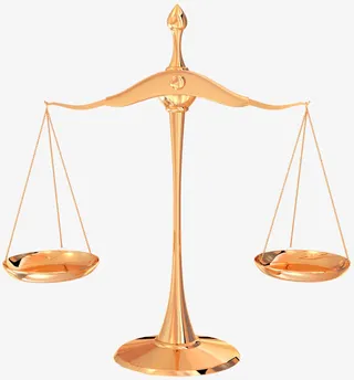 手绘平衡托盘天平免抠