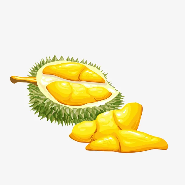 卡通黄色榴莲矢量图免抠