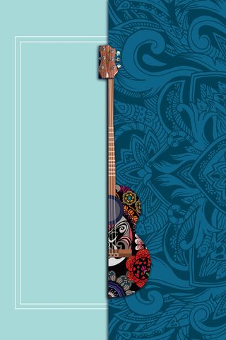 矢量简约民族风吉他培训海报背景高清