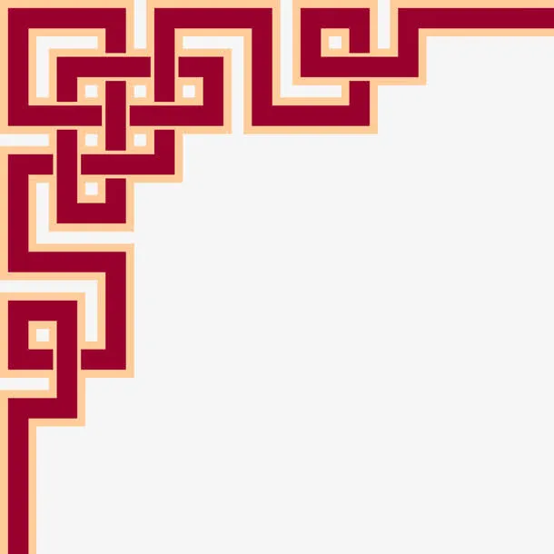 中式古典花纹边框图案免抠
