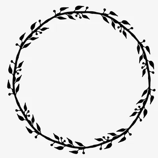 卡通简约黑白插画小清新花环免抠