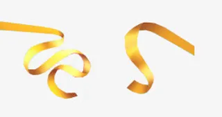 金色渐变丝带免抠