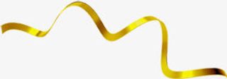 黄色渐变线条漂浮丝带免抠