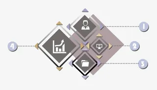 创意菱形渐变PPT元素免抠