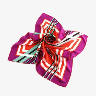 桑蚕丝几何丝巾免抠