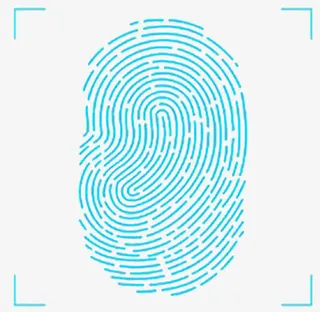 蓝色指纹识别图标免抠